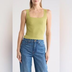 Madewell Sculpt Ottoman Square Neck Tank in Green.  size XL
NWOT